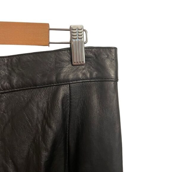 Vintage Donna Pelle Black Tapered Leg High Rise Leather Pants Size 10 - Picture 6 of 8